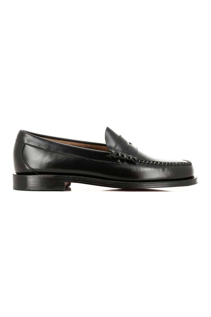 PENNY LOAFERS BLACK LEATHER - Ghiglino1893