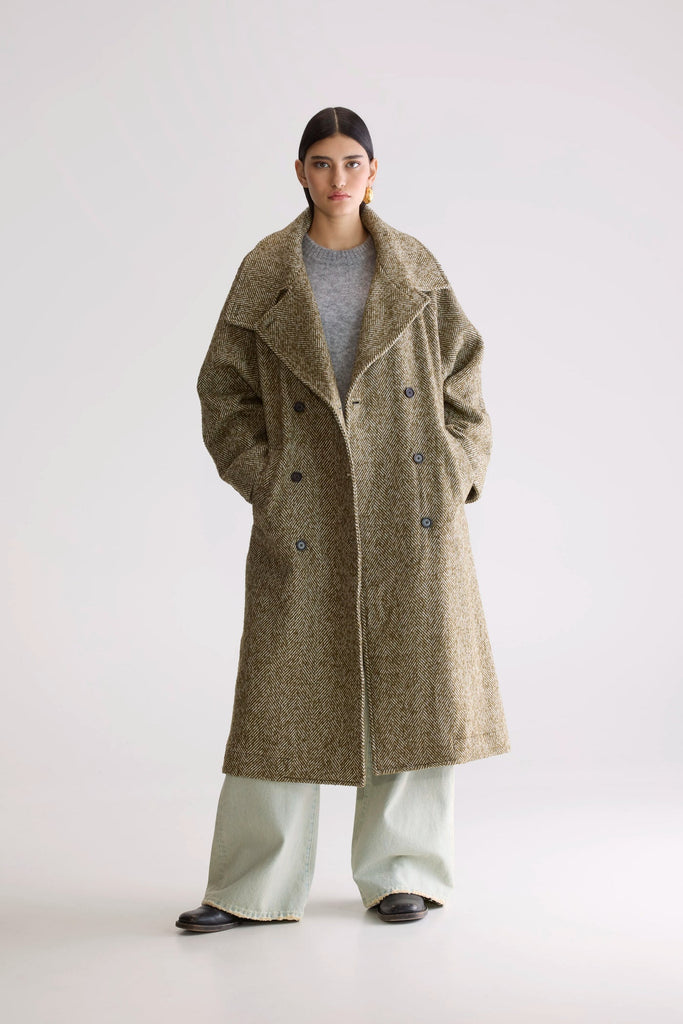 MAXI CAPPOTTO JULIETTE - SPIGA VERDE - Ghiglino1893
