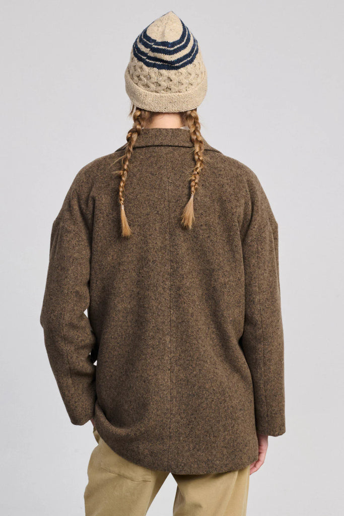 CAPPOTTINO DOPPIOPETTO IN PANNO BEATRIZ FUREST - CASTAGNA - Ghiglino1893