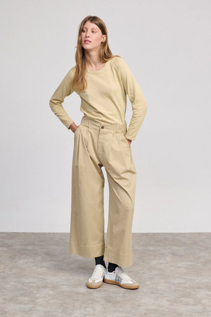 PANTALONI OUTSIDE CON PINCES BEATRIZ FUREST - PANNA - Ghiglino1893