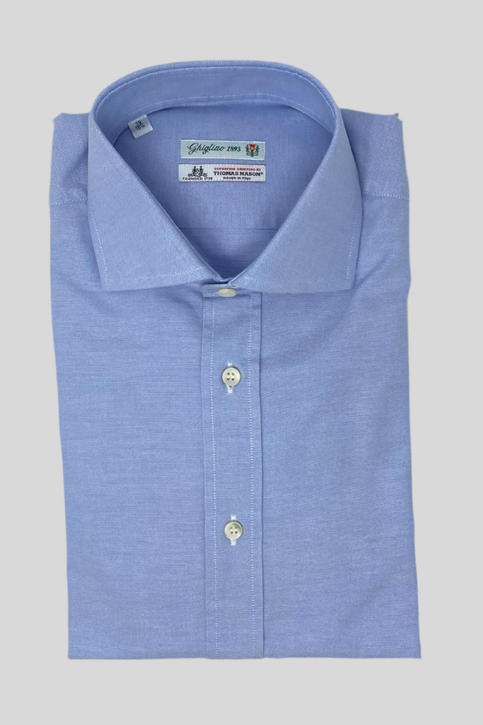 CAMICIA OXFORD AZZURRA - Ghiglino1893