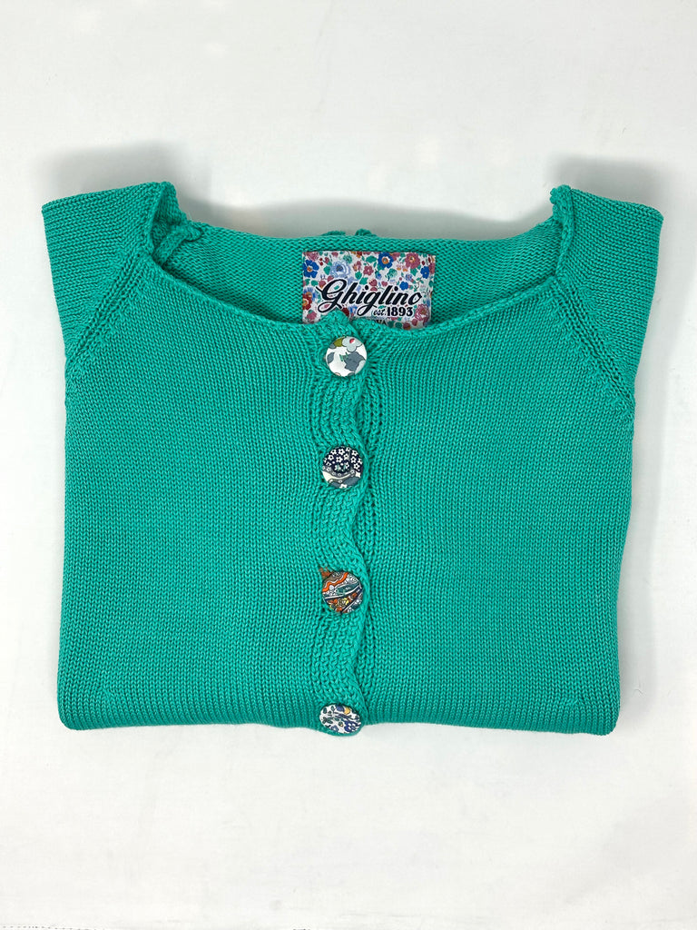CARDIGAN "GILDA" COTONE BOTTONI LIBERTY FABRICS - Ghiglino1893