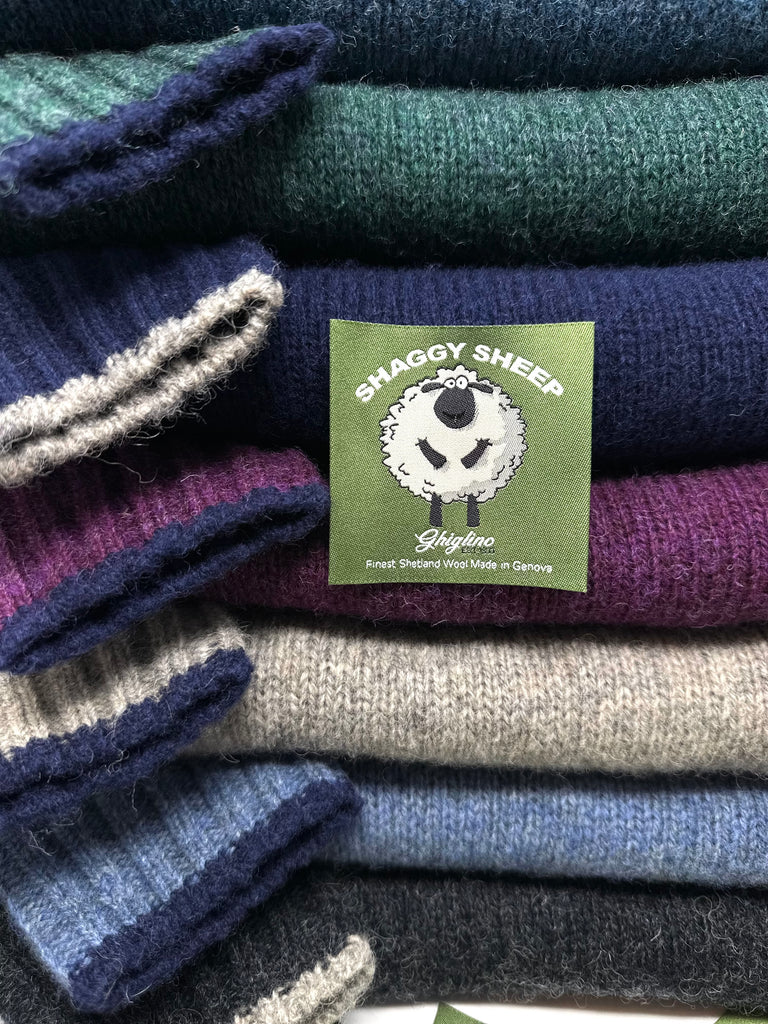 MAGLIONE SHAGGY SHEEP SHETLAND CON BORDINO - Ghiglino1893