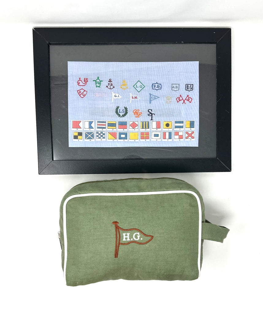 BEAUTY CASE IN LINO CON RICAMO PERSONALIZZATO - Ghiglino1893