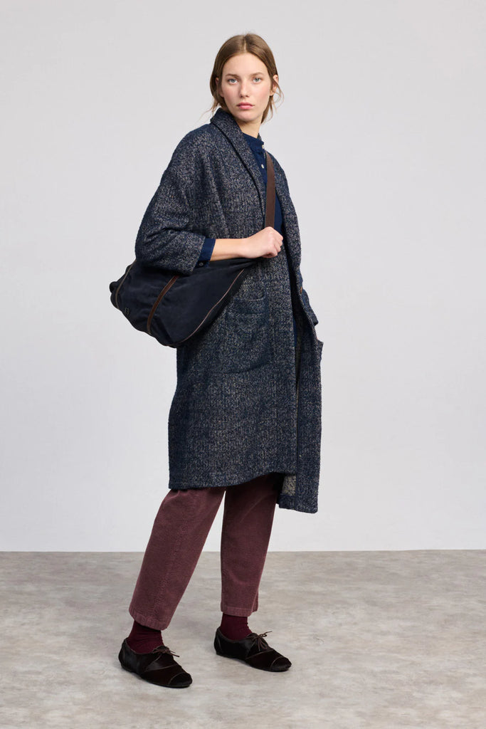 CAPPOTTO DOPPIOPETTO OVER BEATRIZ FUREST - BLU MELANGE - Ghiglino1893