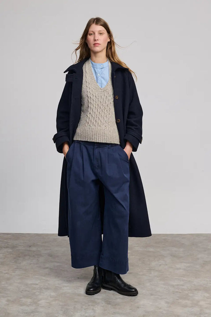 CAPPOTTO LUNGO BEATRIZ FUREST - BLU NAVY - Ghiglino1893