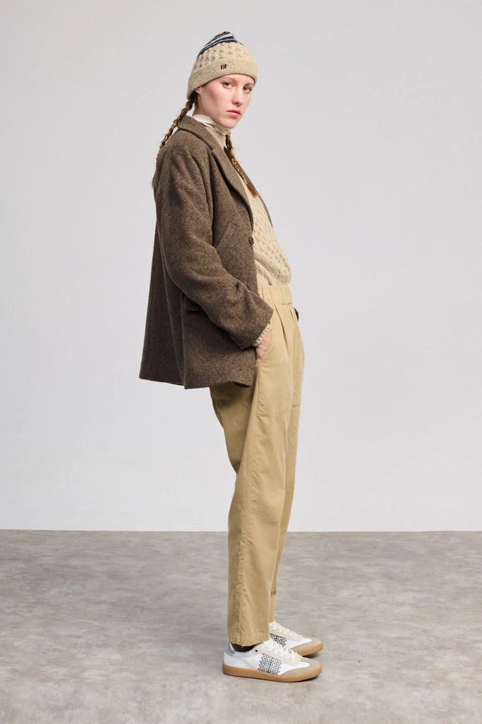 CAPPOTTINO DOPPIOPETTO IN PANNO BEATRIZ FUREST - CASTAGNA - Ghiglino1893