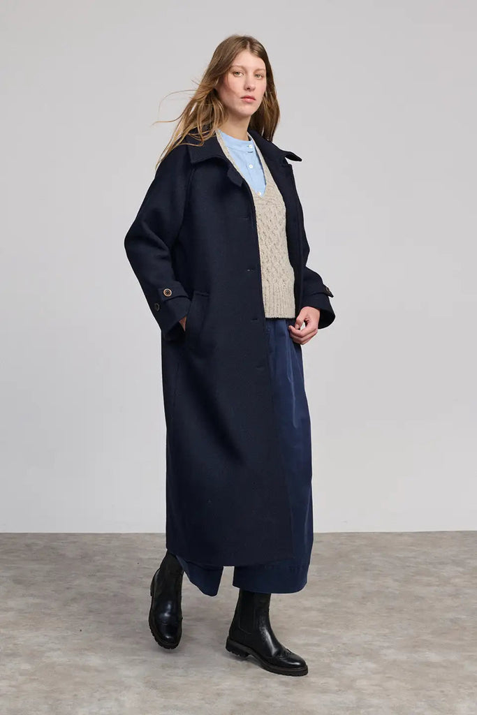 CAPPOTTO LUNGO BEATRIZ FUREST - BLU NAVY - Ghiglino1893