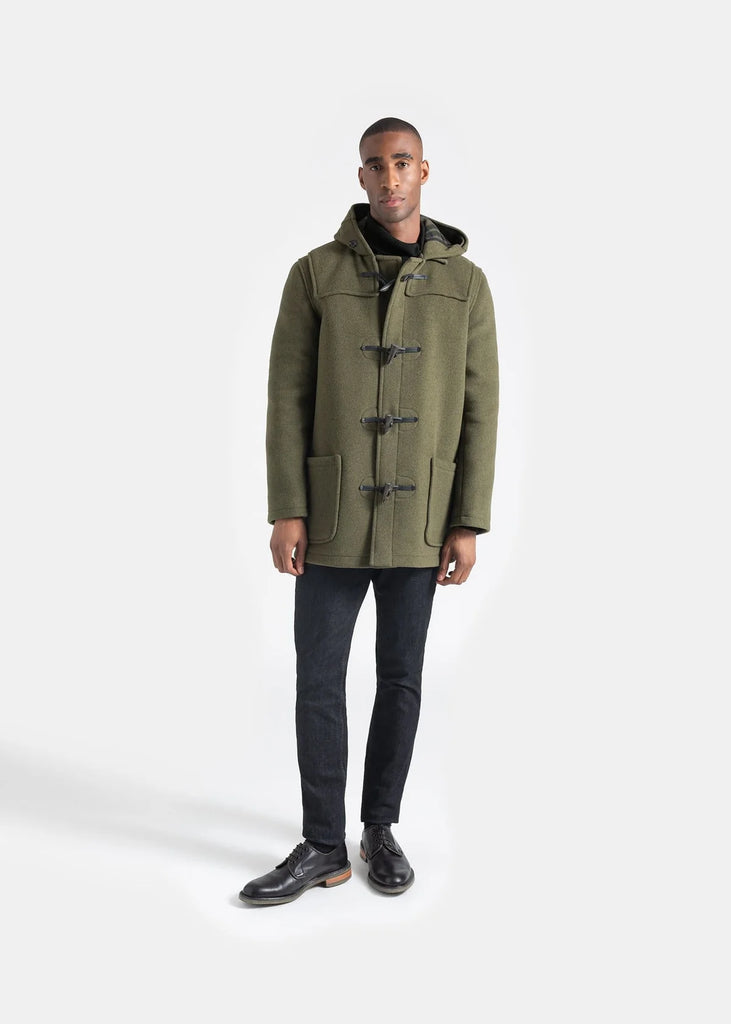 DUFFLE COAT MID-LENGHT GLOVERALL - LODEN - Ghiglino1893
