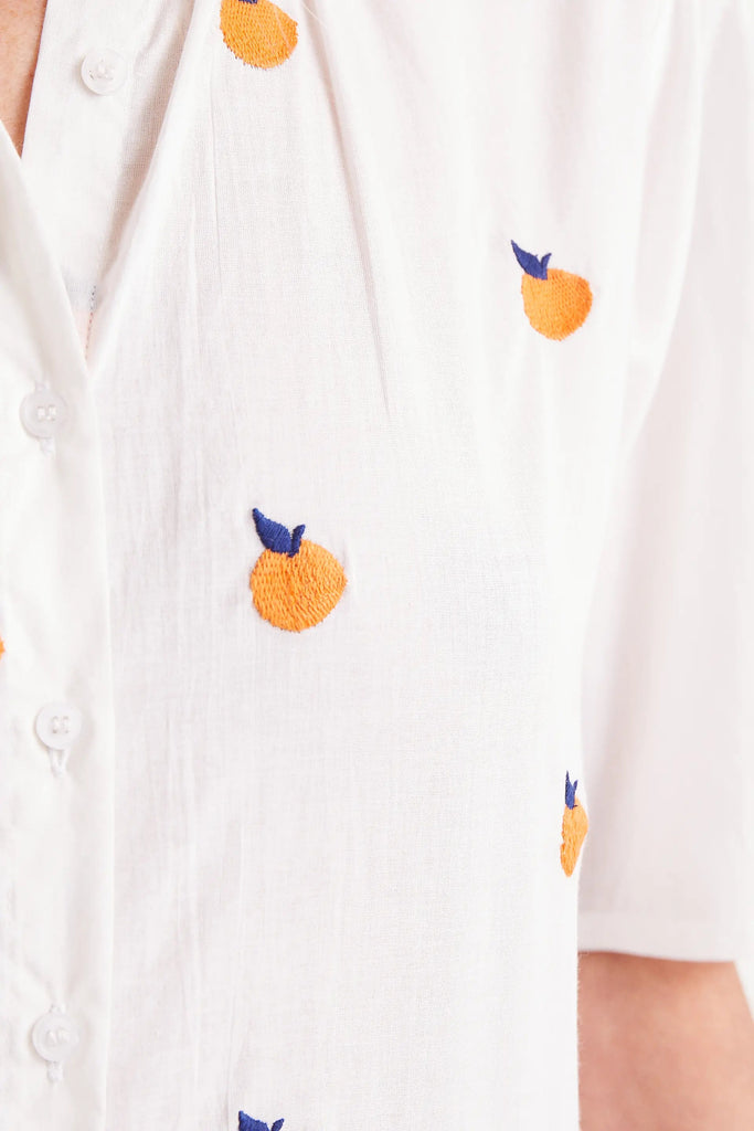 CAMICIA MEZZA MANICA RICAMO CLEMENTINE - Ghiglino1893