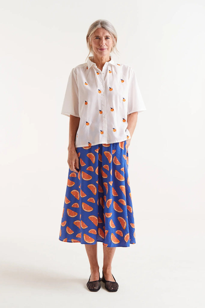 CAMICIA MEZZA MANICA RICAMO CLEMENTINE - Ghiglino1893