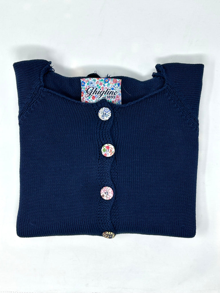 CARDIGAN "GILDA" COTONE BOTTONI LIBERTY FABRICS - Ghiglino1893