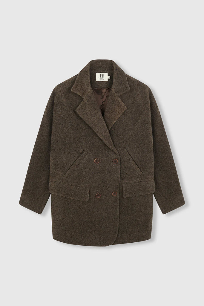 CAPPOTTINO DOPPIOPETTO IN PANNO BEATRIZ FUREST - CASTAGNA - Ghiglino1893