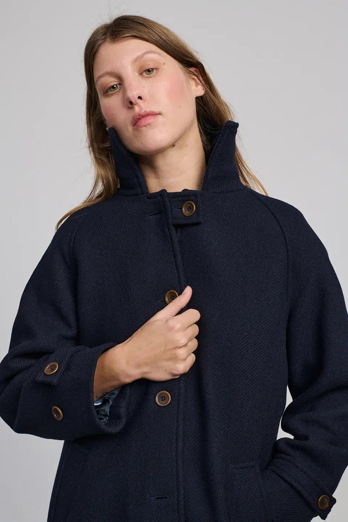 CAPPOTTO LUNGO BEATRIZ FUREST - BLU NAVY - Ghiglino1893