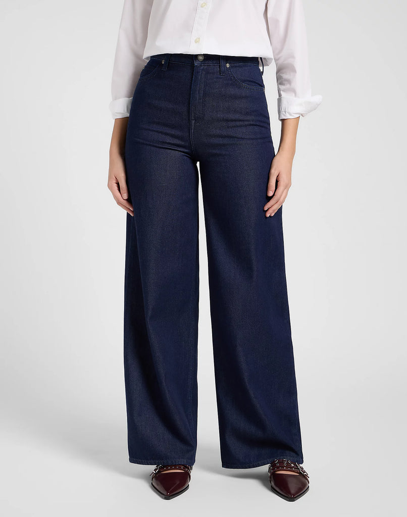 HIGH WAIST WIDE LEG LEE JEANS - REGAL BLUE - Ghiglino1893