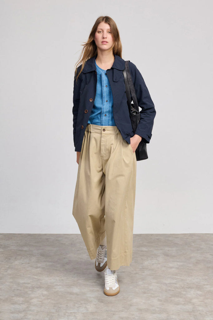 PANTALONI OUTSIDE CON PINCES BEATRIZ FUREST - PANNA - Ghiglino1893