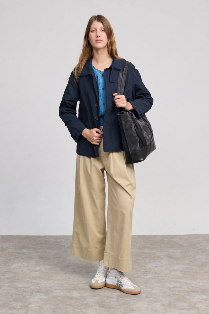 PANTALONI OUTSIDE CON PINCES BEATRIZ FUREST - PANNA - Ghiglino1893