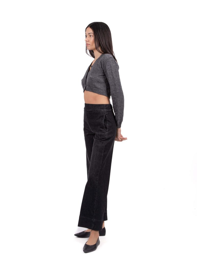 JEANS RELAXED WIDE LEG CIGALA’S - DARK GREY - Ghiglino1893