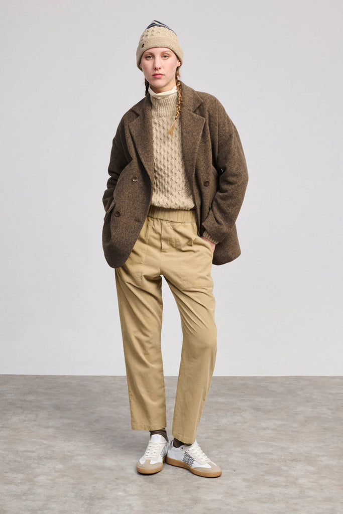 CAPPOTTINO DOPPIOPETTO IN PANNO BEATRIZ FUREST - CASTAGNA - Ghiglino1893