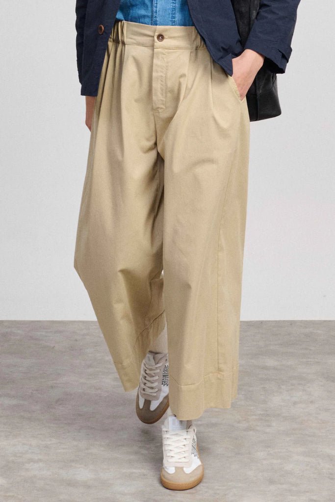 PANTALONI OUTSIDE CON PINCES BEATRIZ FUREST - PANNA - Ghiglino1893