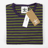 A WORLD OF CRAFT T-SHIRT MANICA CORTA  RIGA VERDE OLIVA-MELANZANA - Ghiglino1893