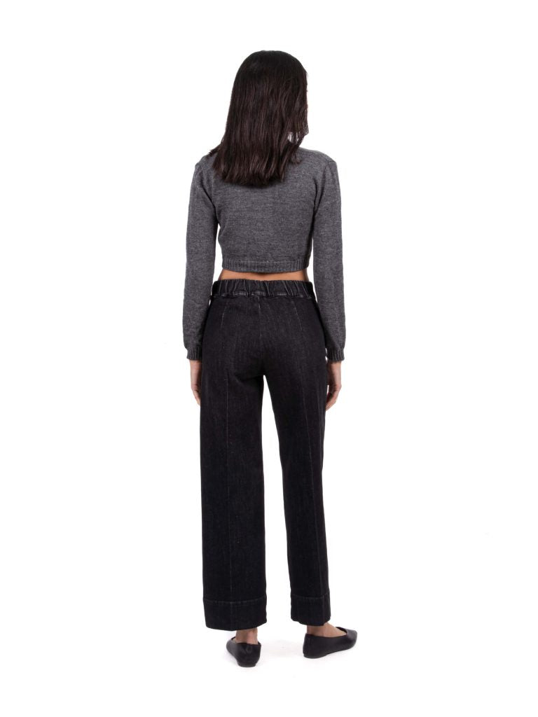 JEANS RELAXED WIDE LEG CIGALA’S - DARK GREY - Ghiglino1893