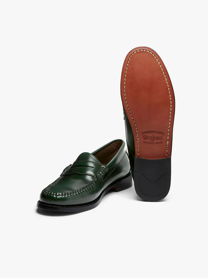 PENNY LOAFERS VERDE  FONDO PELLE  G.H.BASS WEEJUNS - Ghiglino1893