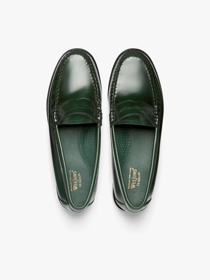 PENNY LOAFERS VERDE  FONDO PELLE  G.H.BASS WEEJUNS - Ghiglino1893
