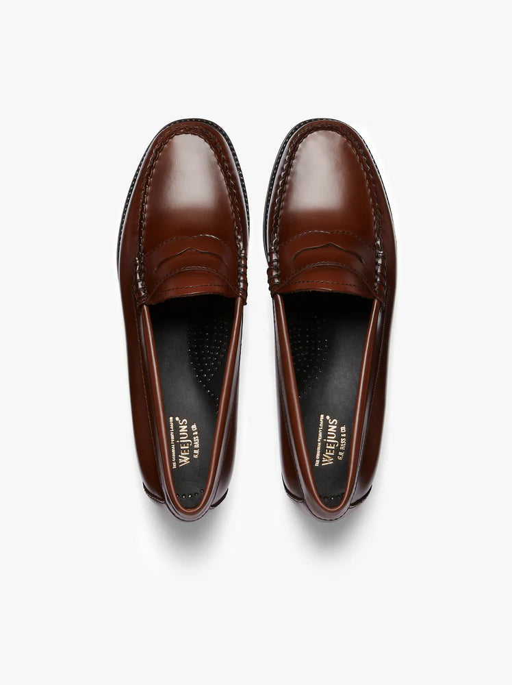PENNY LOAFERS COGNAC SUOLA GOMMATA G.H.BASS WEEJUNS - Ghiglino1893
