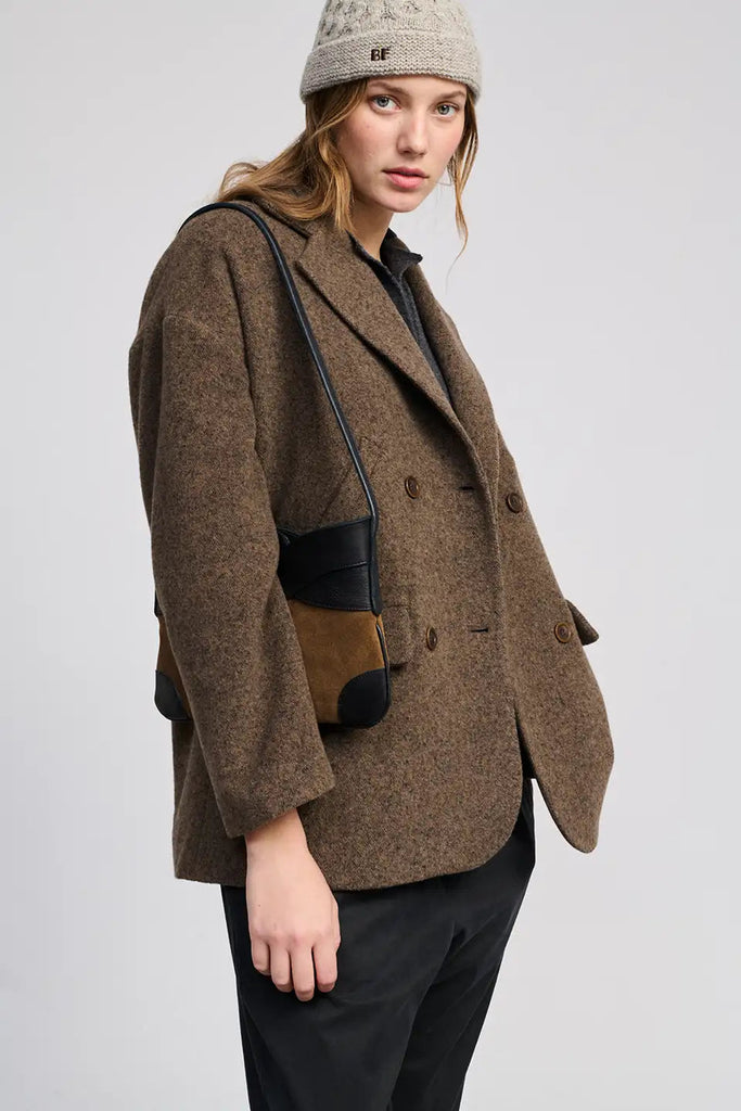 CAPPOTTINO DOPPIOPETTO IN PANNO BEATRIZ FUREST - CASTAGNA - Ghiglino1893