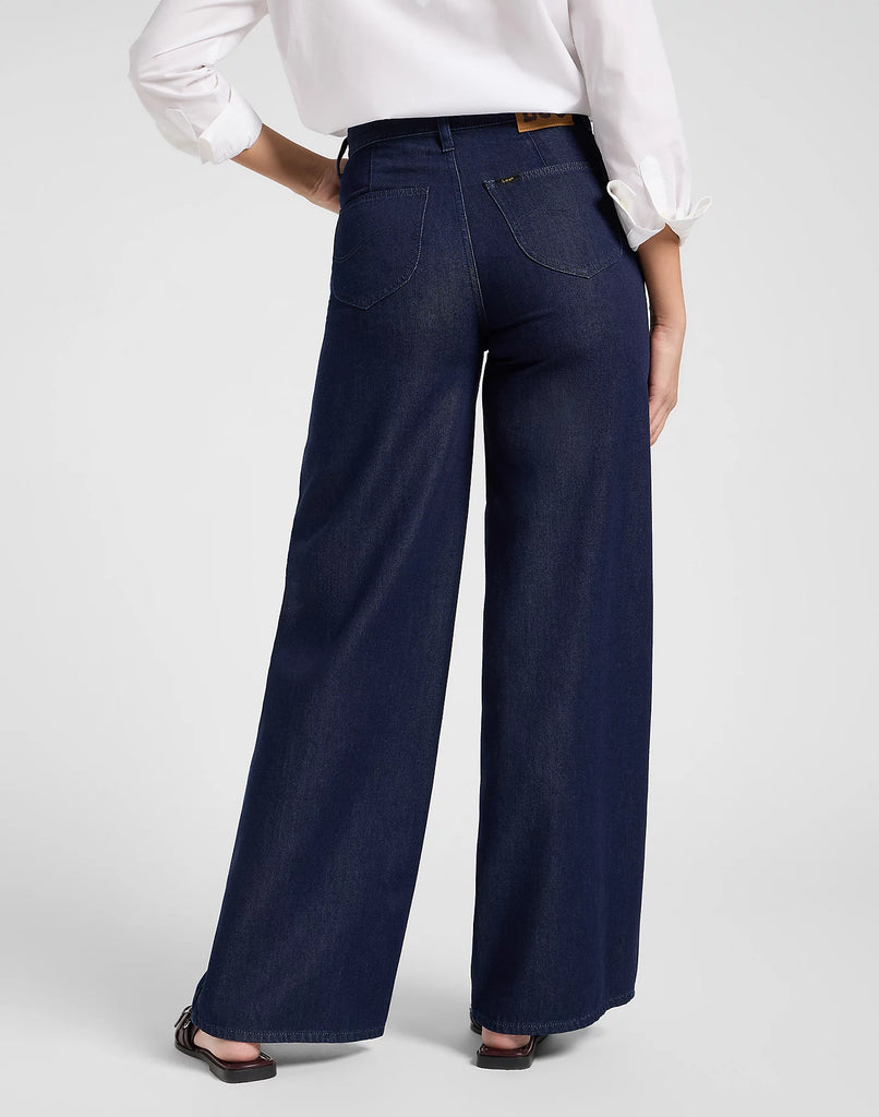 HIGH WAIST WIDE LEG LEE JEANS - REGAL BLUE - Ghiglino1893