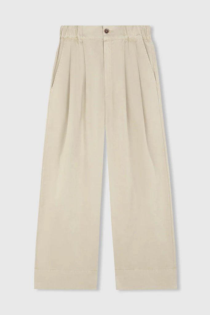 PANTALONI OUTSIDE CON PINCES BEATRIZ FUREST - PANNA - Ghiglino1893