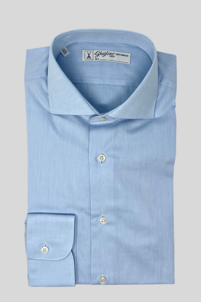CAMICIA Fil a fil  AZZURRO - Ghiglino1893