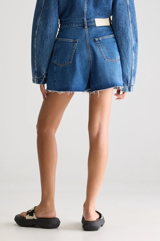 BERMUDA CON PINCES DENIM - Ghiglino1893
