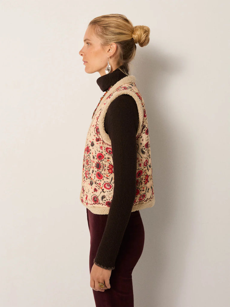 GILET ECO PELLICCIA PAUL - MOTIVO FLOREALE - Ghiglino1893