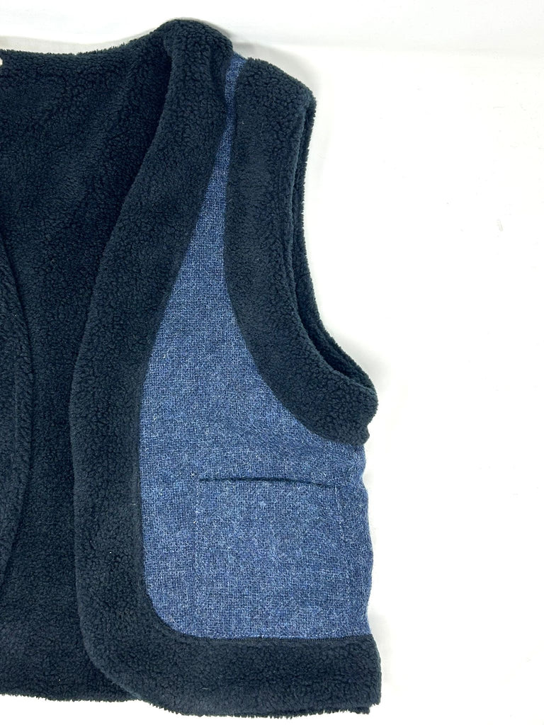 GILET "LOLA" REVERSIBILE HARRIS TWEED ORSETTO - 2 COLORI - Ghiglino1893