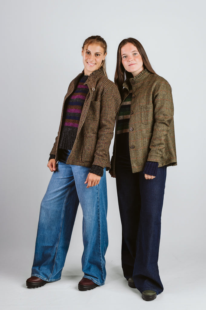 GIACCA DEL CAMALLO "LADIES" MICRO ROUCHES HARRIS TWEED - 3 COLORI - Ghiglino1893