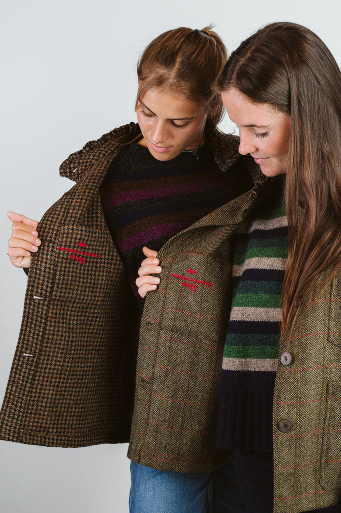 GIACCA DEL CAMALLO "LADIES" MICRO ROUCHES HARRIS TWEED - 3 COLORI - Ghiglino1893