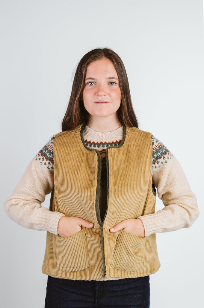 SMANICATO “CAMALLINA” REVERSIBILE VELLUTO A COSTE / ECO PELLICCIA - Ghiglino1893