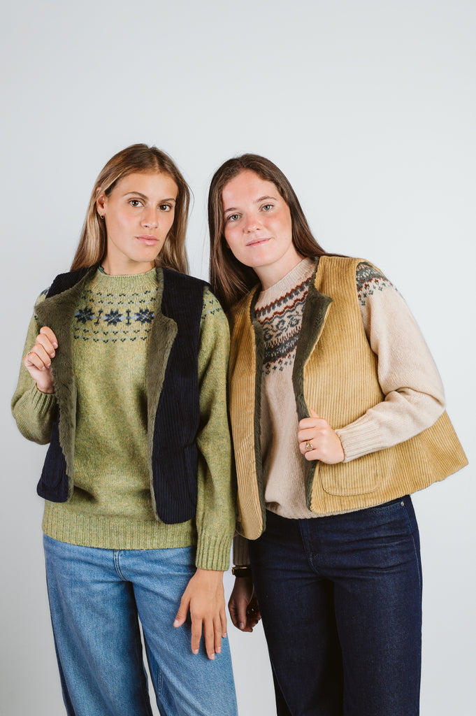 SMANICATO “CAMALLINA” REVERSIBILE VELLUTO A COSTE / ECO PELLICCIA - Ghiglino1893