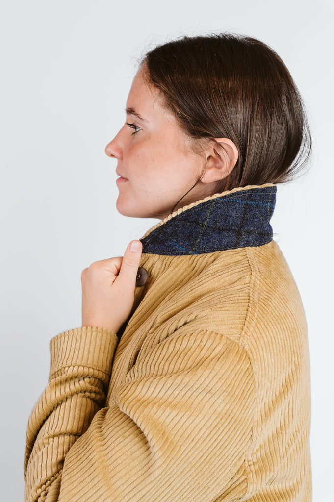 CAMALLINA VELLUTO A COSTE SOTTOCOLLO HARRIS TWEED- 3 COLORI - Ghiglino1893