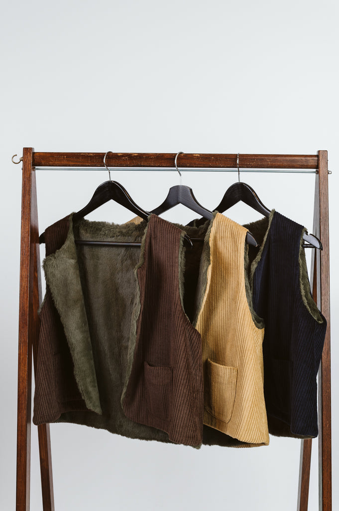 SMANICATO “CAMALLINA” REVERSIBILE VELLUTO A COSTE / ECO PELLICCIA - Ghiglino1893