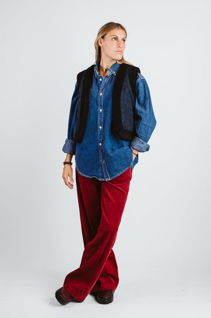 GILET "LOLA" REVERSIBILE HARRIS TWEED ORSETTO - 2 COLORI - Ghiglino1893