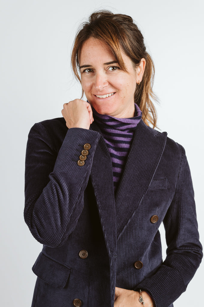 GIACCA DOPPIOPETTO VELLUTO - BLU - Ghiglino1893