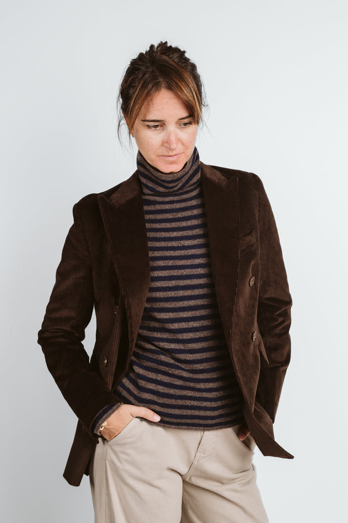 GIACCA DOPPIOPETTO VELLUTO - TESTA MORO - Ghiglino1893