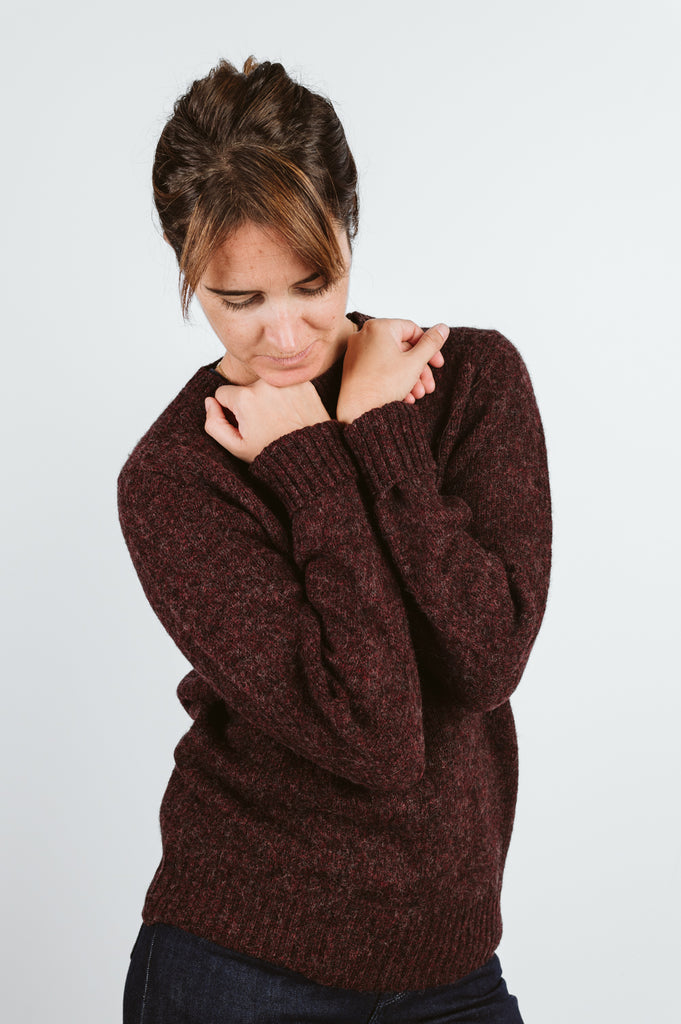 MAGLIONE "SHAGGY SHEEP" SHETLAND TINTA UNITA - Ghiglino1893