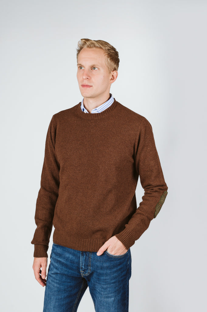 MAGLIONE "JACOB" GIROCOLLO TOPPA HARRIS TWEED - Ghiglino1893