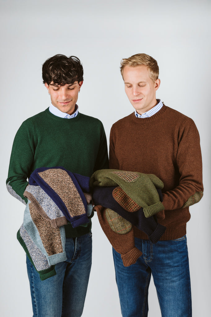 MAGLIONE "JACOB" GIROCOLLO TOPPA HARRIS TWEED - Ghiglino1893