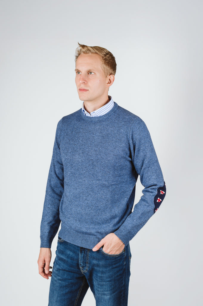 MAGLIONE "GENOVA" GIROCOLLO CON TOPPA BANDIERINE - Ghiglino1893