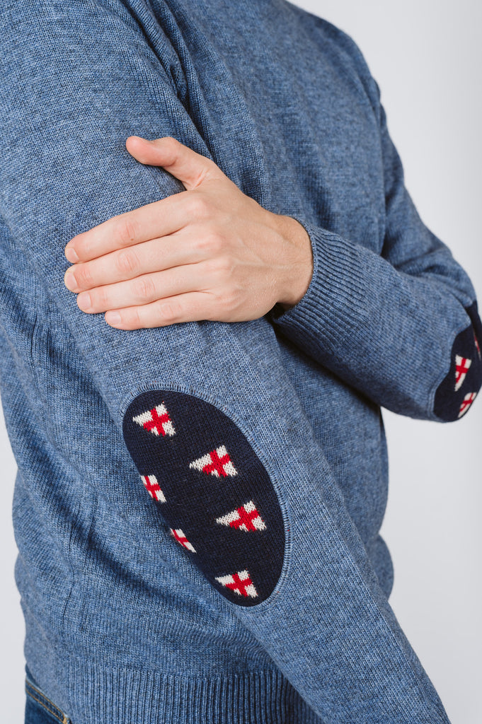 MAGLIONE "GENOVA" GIROCOLLO CON TOPPA BANDIERINE - Ghiglino1893